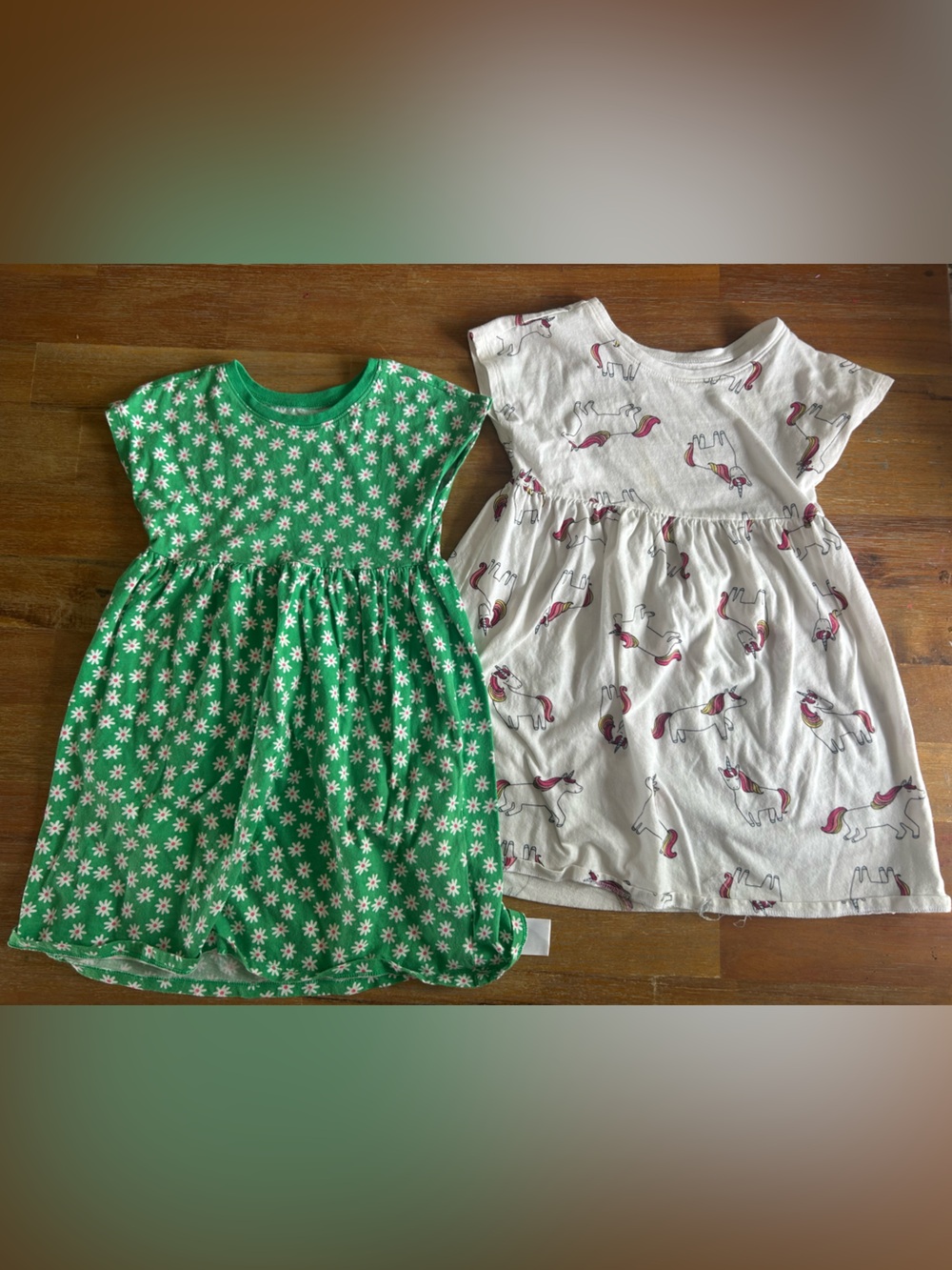 Old Navy Green Daisy Sleeveless Kids Dress
